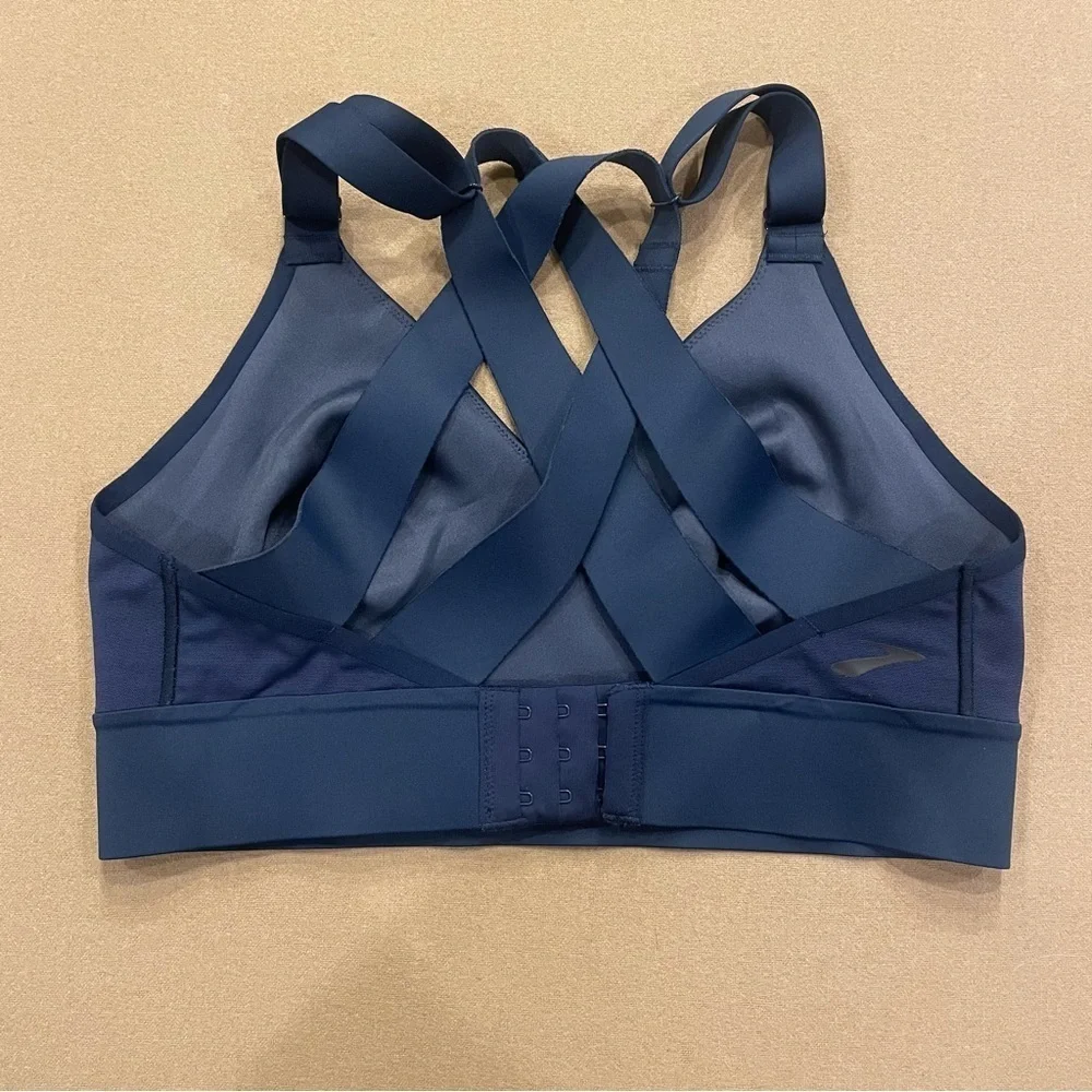 Brooks Drive Interlace Run Bra Navy Blue Size 32C/D